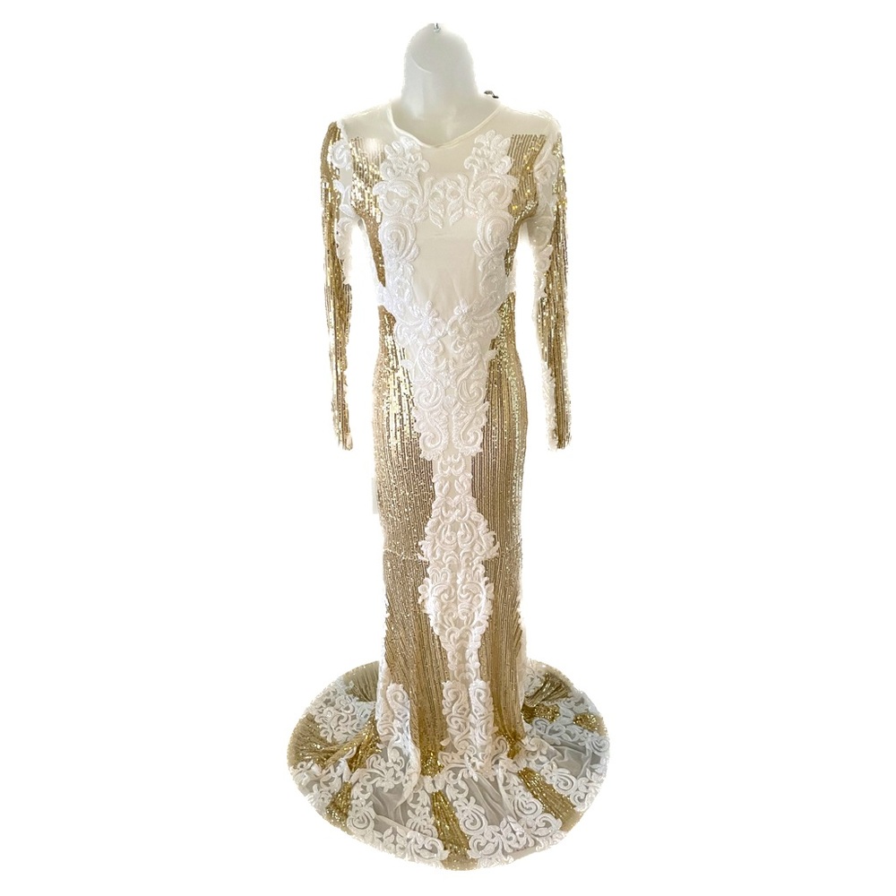 Black and Gold Vintage Evening Gown